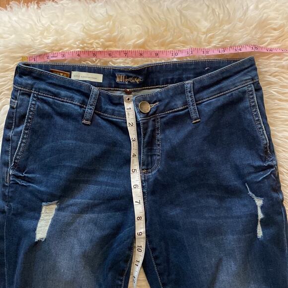 Kut from the Kloth Adele Slouchy Boyfriend Distressed Dark Blue Denim EUC Sz 4 - Picture 8 of 11